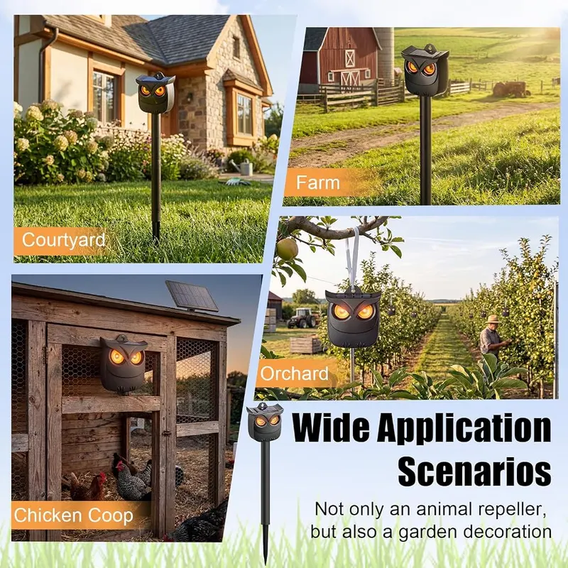 Mysora 2 Pack Solar Owl Animal Repeller – product photo 9 of 9