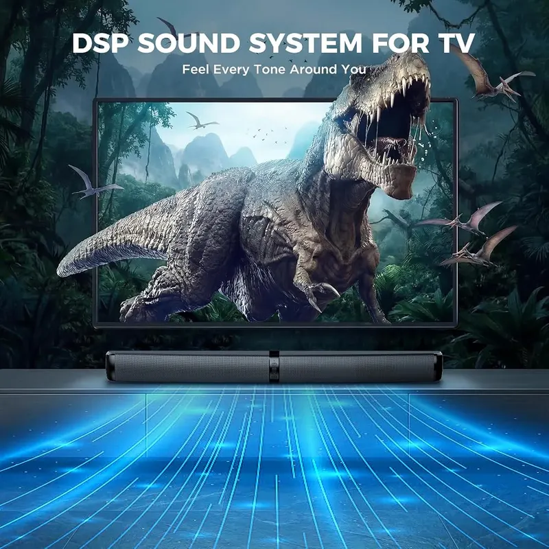 MZEIBO Sound Bar Black – Remote for volume, mode and input