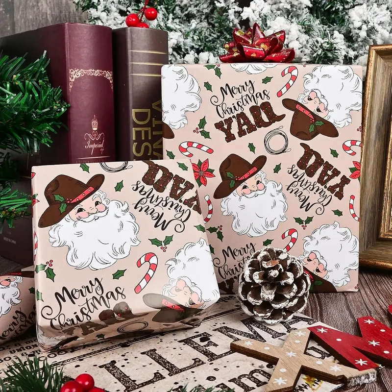 N/A Altarho Western Christmas Wrapping Paper Roll – product photo 5 of 9