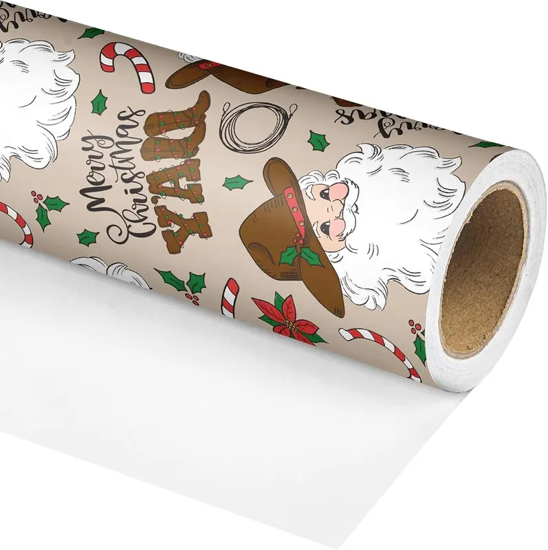 N/A Altarho Western Christmas Wrapping Paper Roll – product photo 9 of 9
