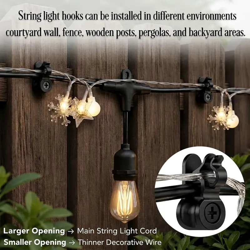 N/A Christmas Light Clips – Practical dual slot structure