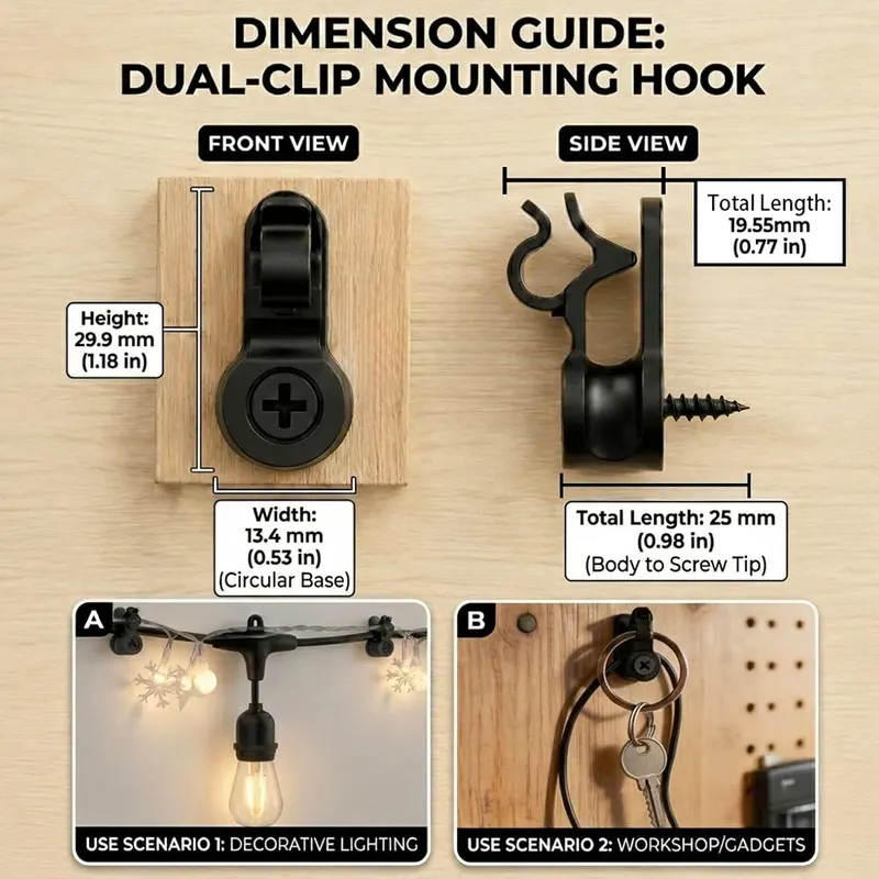 N/A Christmas Light Clips – Secure screw mounting included