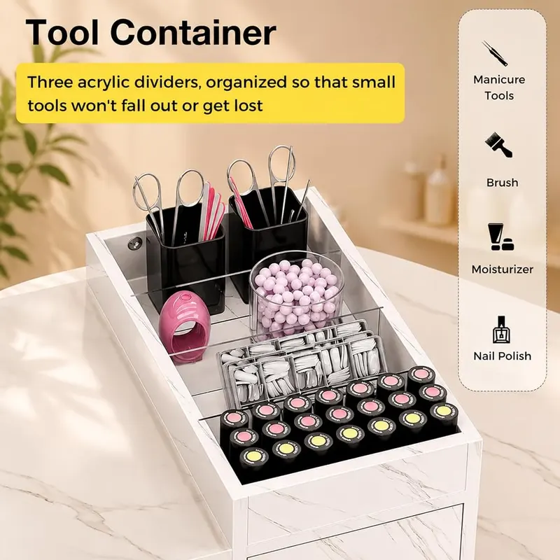 N/A Double Manicure Table – Dedicated space for nail technicians