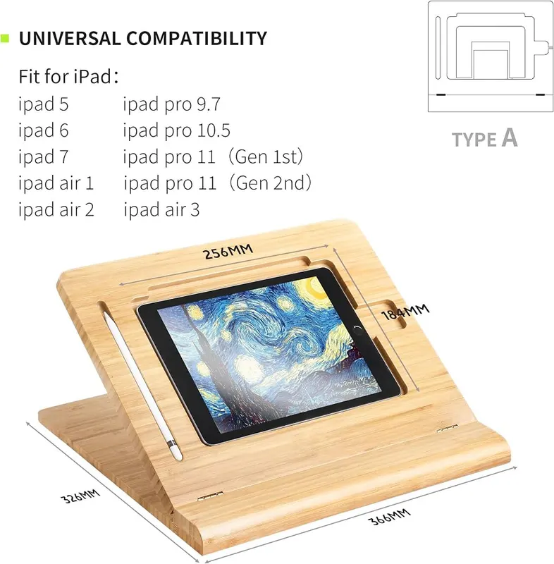 N/A ELETIUO Tablet Stand Holder Adjustable Foldable – Adjustable multi angle viewing