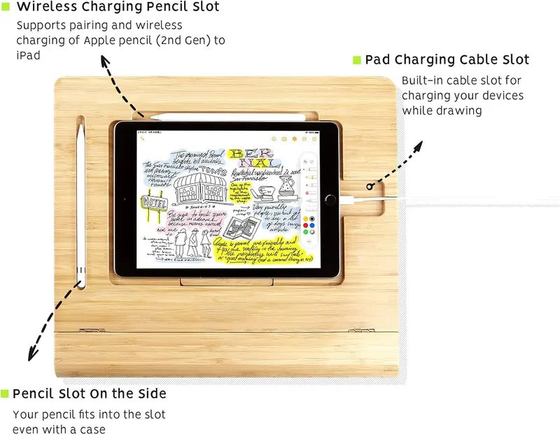 N/A ELETIUO Tablet Stand Holder Adjustable Foldable – Foldable desktop organizer design