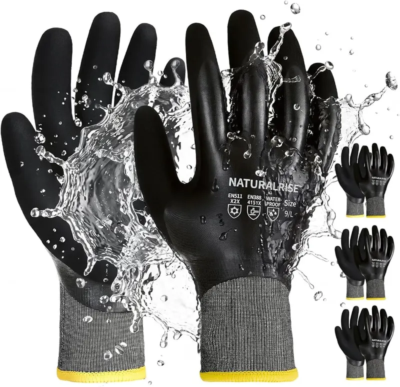 NATURALRISE 100% Waterproof Gloves Grey-3pack in Grey-3pack