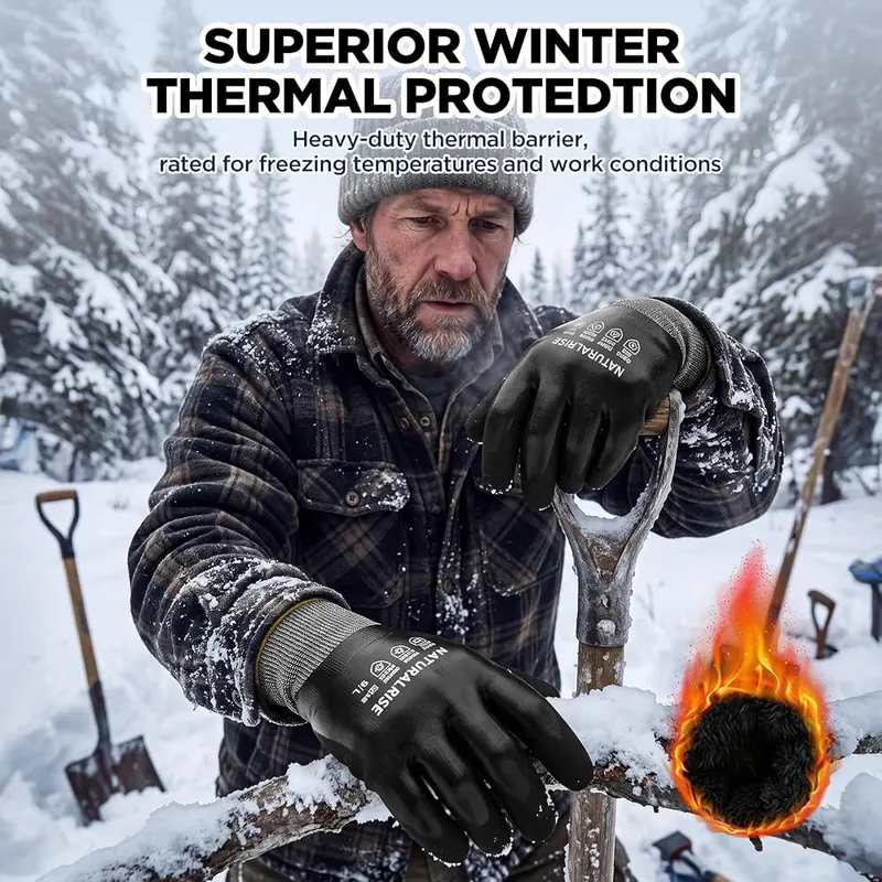 NATURALRISE 100% Waterproof Gloves Grey-3pack – Designed for men and women