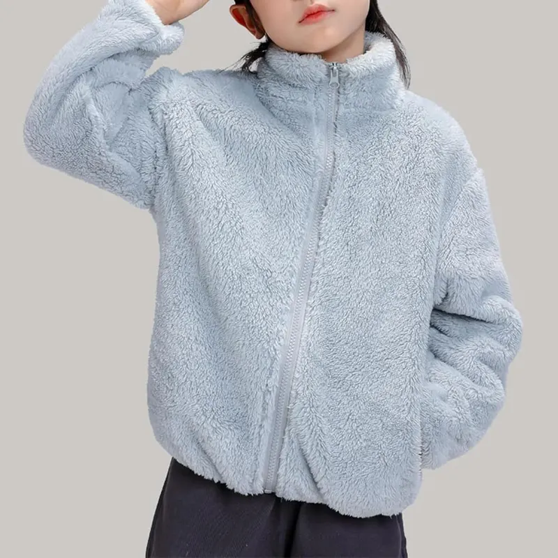 NUOLALDH Girls Fleece Jacket 01 Blue – Designed for cold weather