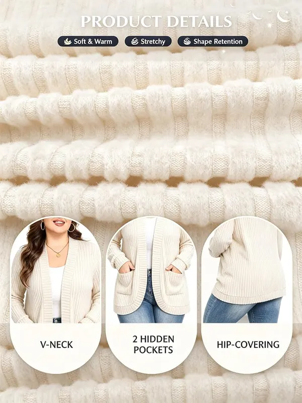 N/A POGTMM Womens Plus Size Sweaters Open – product photo 5 of 6