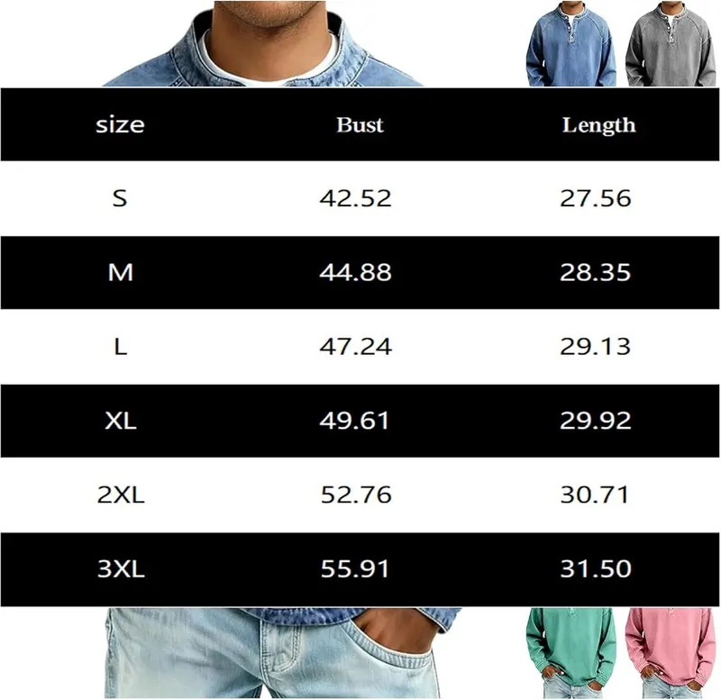 LGHLMCL Vintage Washed Henley Shirts – product photo 6 of 7