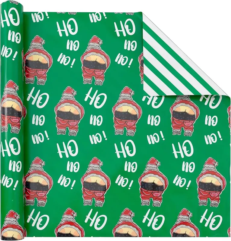 N/A Vnaaem Reversible Funny Christmas Wrapping Paper – product photo 5 of 8
