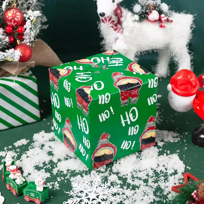 N/A Vnaaem Reversible Funny Christmas Wrapping Paper – product photo 7 of 8
