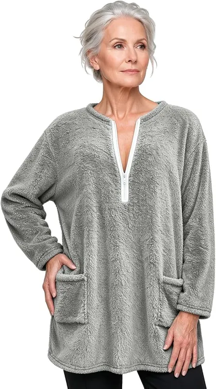 Frsafhgf Womens Fleece Quarter Zip Pullover Half – Warmth & All-Day Comfort - This sherpa half-zip