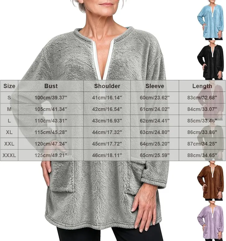 Frsafhgf Womens Fleece Quarter Zip Pullover Half – Care & Size Notice - To keep