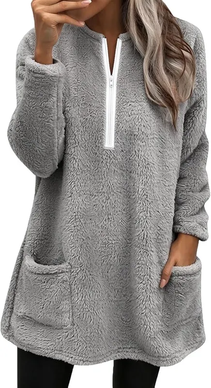 Frsafhgf Womens Fleece Quarter Zip Pullover Half – product photo 7 of 7