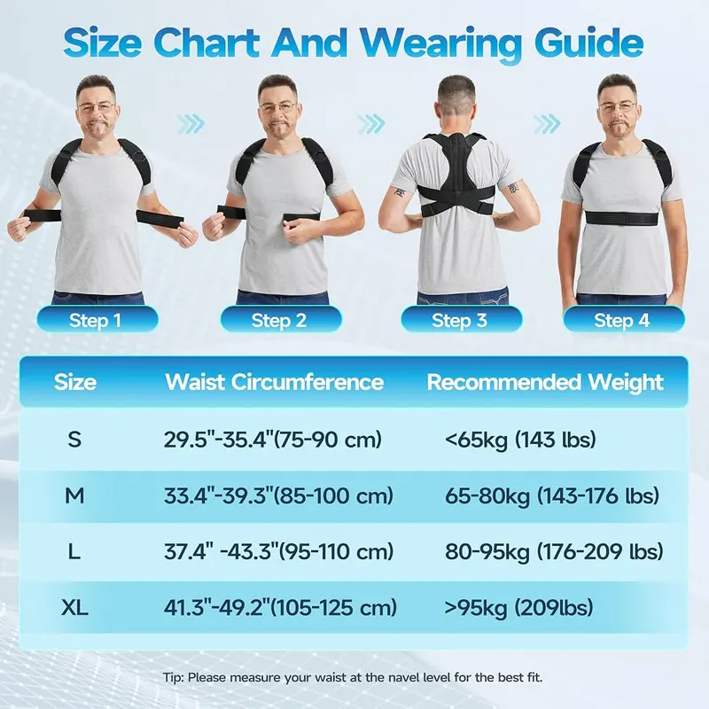 Zaenog Breathable Back Brace Posture Corrector Medium – Invisible under clothes design