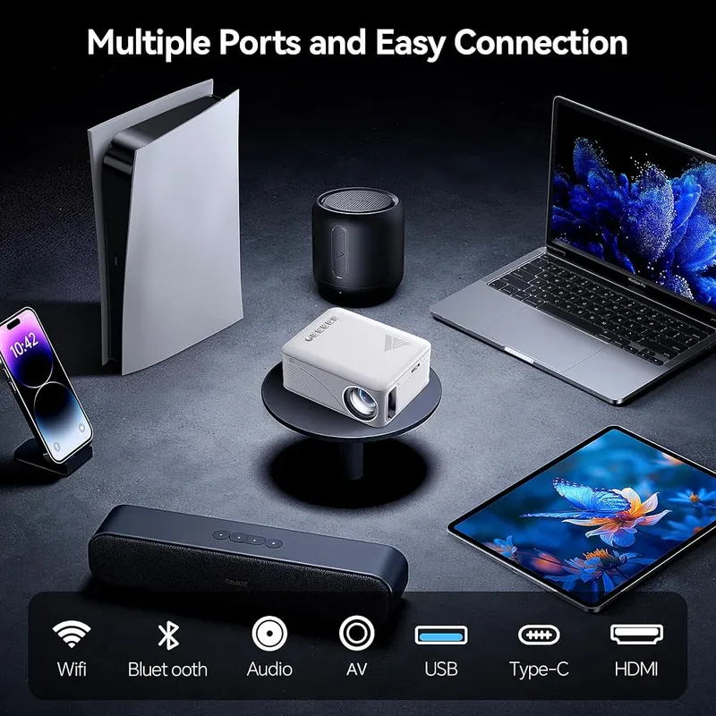 Nasin Mini Projector White – Compact small-space size