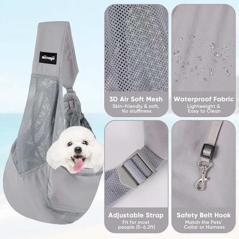 NATUYA Small Dog Sling Carrier – Secure & Adjustable Fit