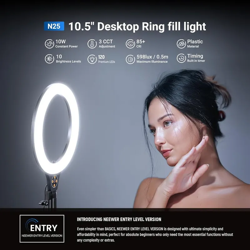 NEEWER Entry Level Version 10.5″ Desk Ring – Introducing NEEWER ENTRY LEVEL VERSION