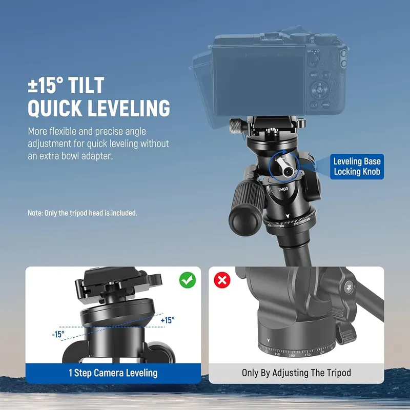 NEEWER Video Camera Tripod Pan Tilt Head – product photo 2 of 9