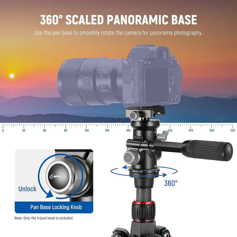NEEWER Video Camera Tripod Pan Tilt Head – product photo 3 of 9