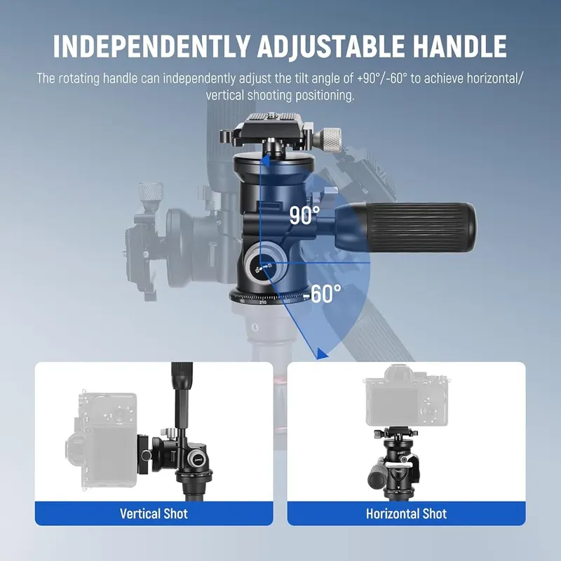 NEEWER Video Camera Tripod Pan Tilt Head – product photo 4 of 9