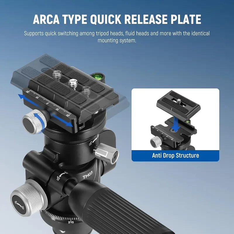 NEEWER Video Camera Tripod Pan Tilt Head – product photo 8 of 9