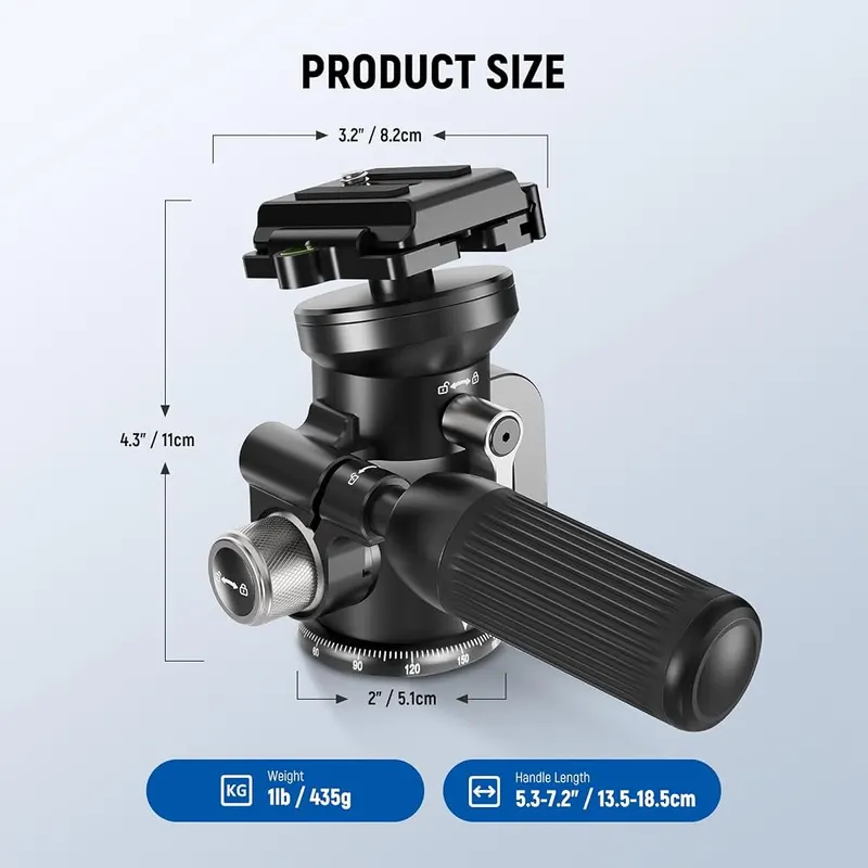 NEEWER Video Camera Tripod Pan Tilt Head – product photo 9 of 9