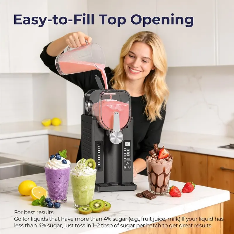 NEOISM Slushie Machine Black – 68 oz capacity, 5-6 drinks