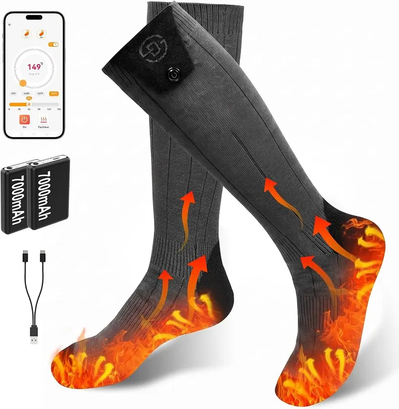 Netraty Heated Socks Gray in Gray