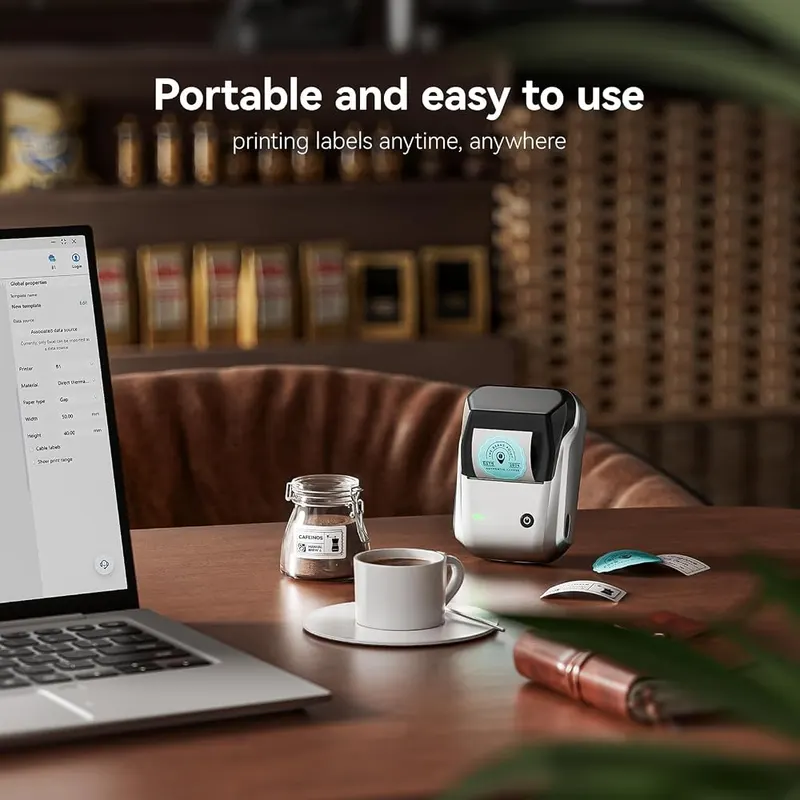 NIIMBOT B1 Label Maker Machine Silver Gray – Bluetooth phone app and PC support