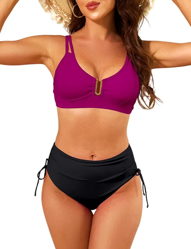 Nillocco Womens High Waisted Bikini Sets 2 – Adjustable double shoulder straps