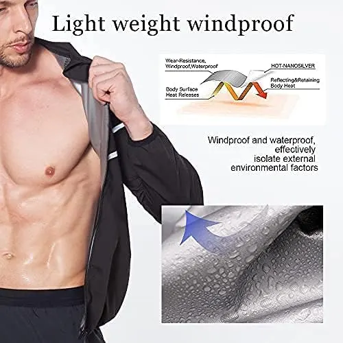 NINGMI Sauna Suit for Men Sweat – Reflective strip detail