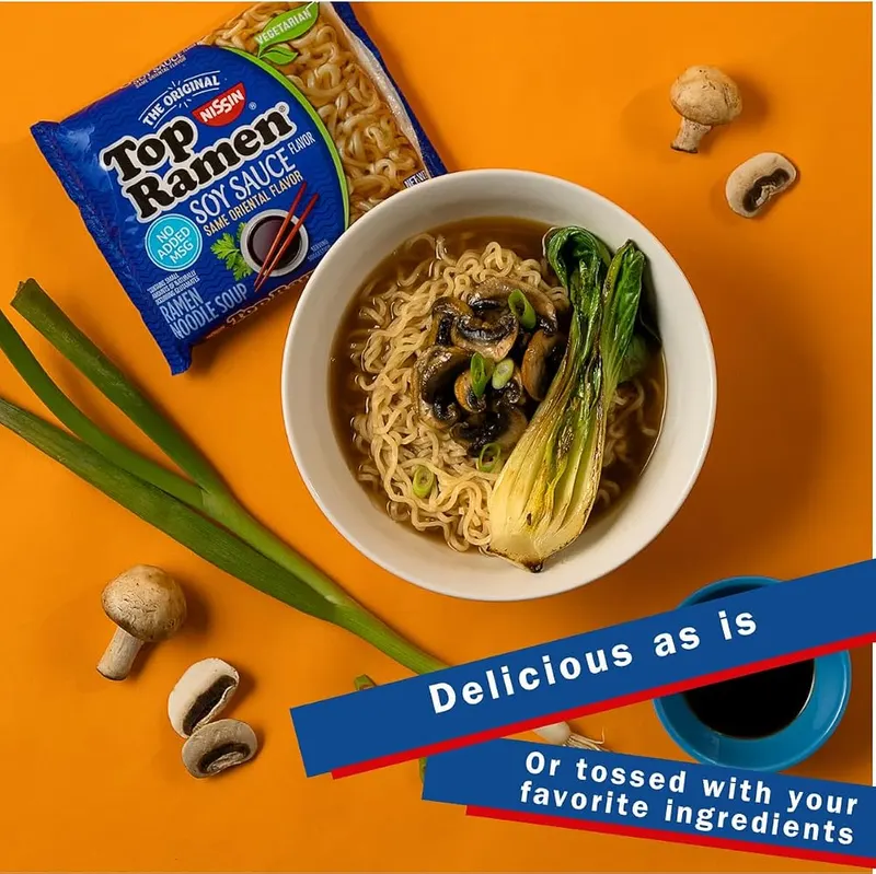 Nissin Top Ramen Noodle Soup – Savory Soy Sauce Infusion