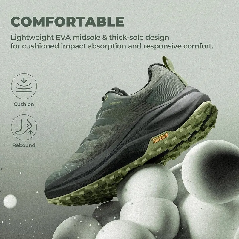 NORTIV 8 Men’s Waterproof Wide Toe Box Hiking – Lightweight EVA midsole