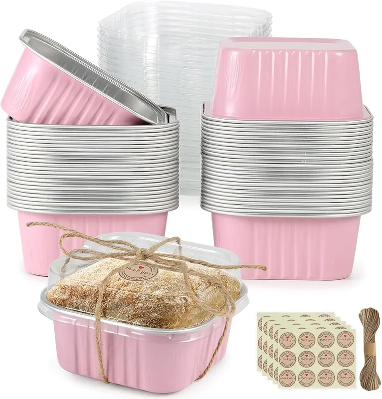 Norxziore Mini Square Baking Cups in Pink