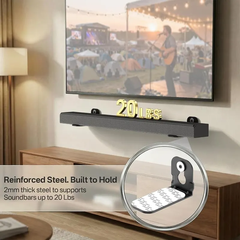 notiela Universal Soundbar Wall Mount Bracket – Save Space & Improve Sound Direction