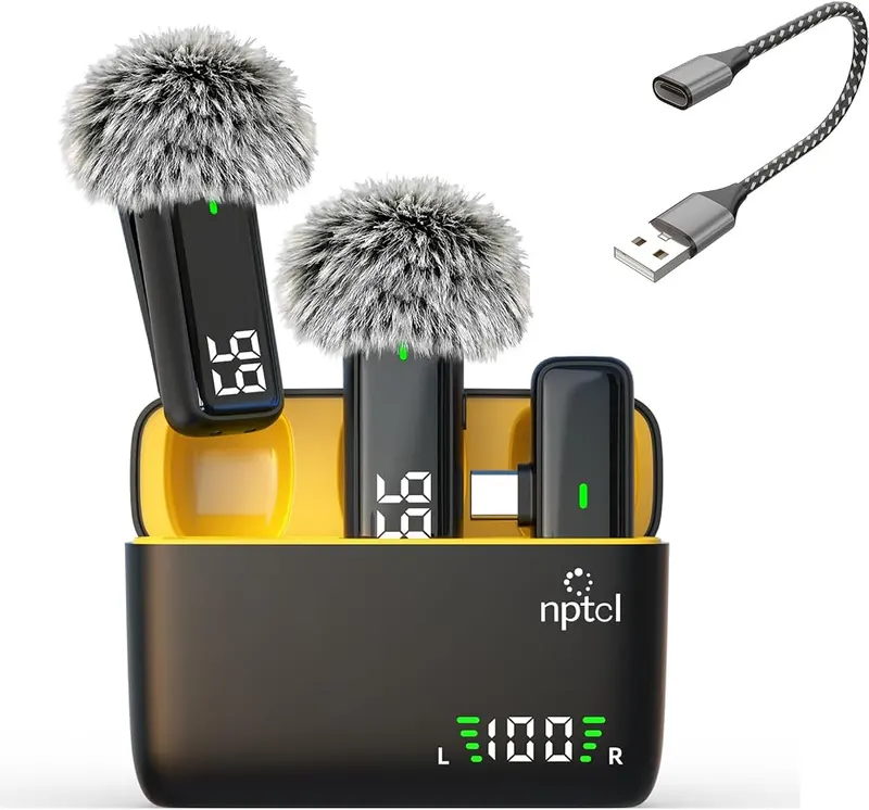 NPTCL Wireless USB Type C Microphone in Black