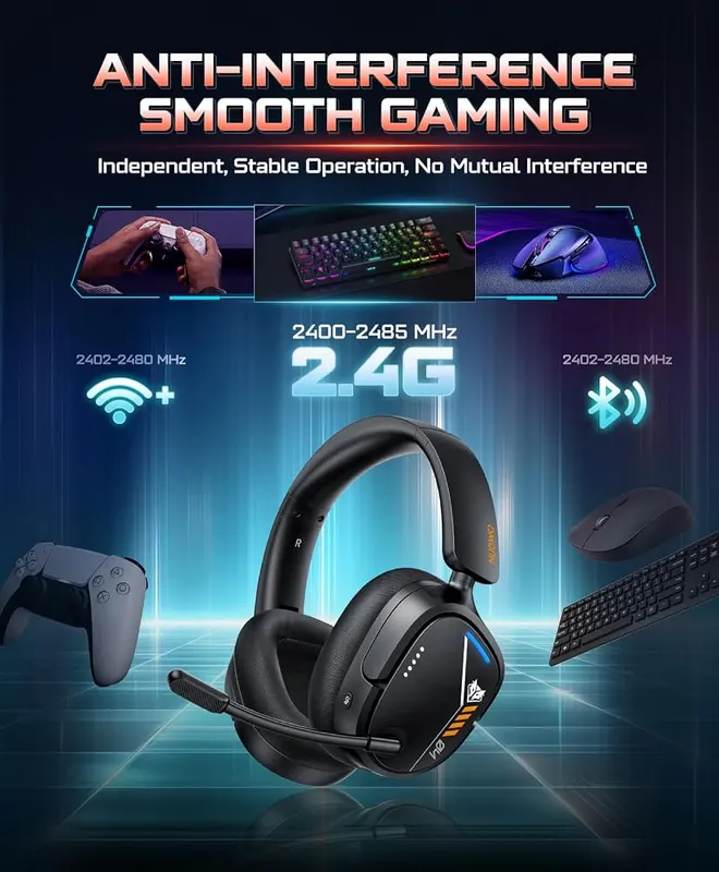 NUBWO Wireless Gaming Headset – Mic monitoring included
