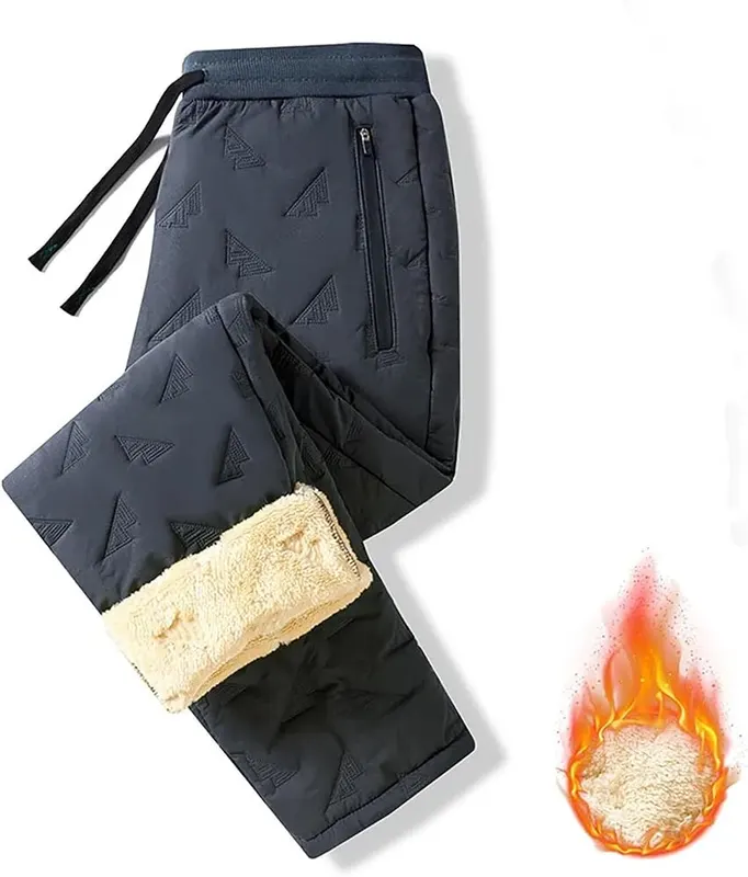 NUOLALDH Fleece Lined Pants Men Winter Pant – Thick plush fleece interior lining