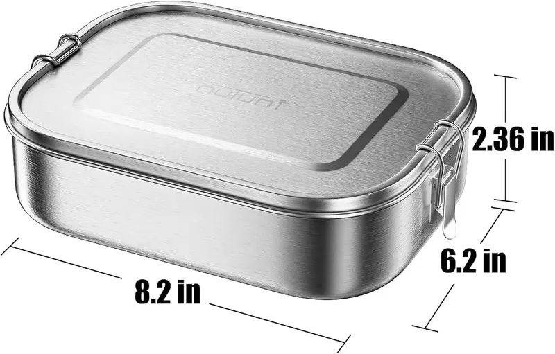 NUTUNI Stainless Steel Lunch Box Food Box – Compartments in box are not watertight, pack only