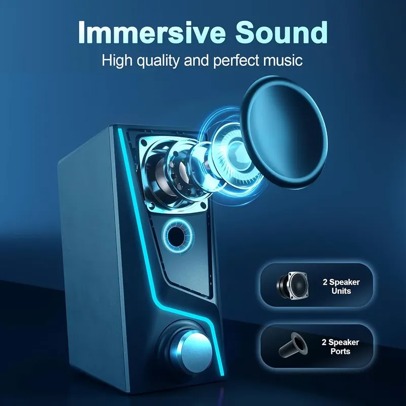 Nylavee Computer Speakers – Dual full-range speaker units
