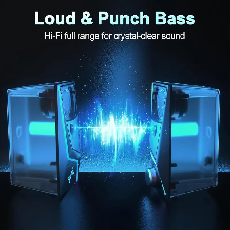 Nylavee Computer Speakers – Two bass ports