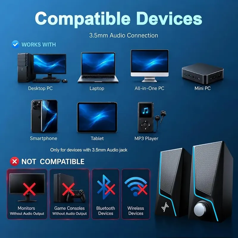 Nylavee Computer Speakers – No drivers needed