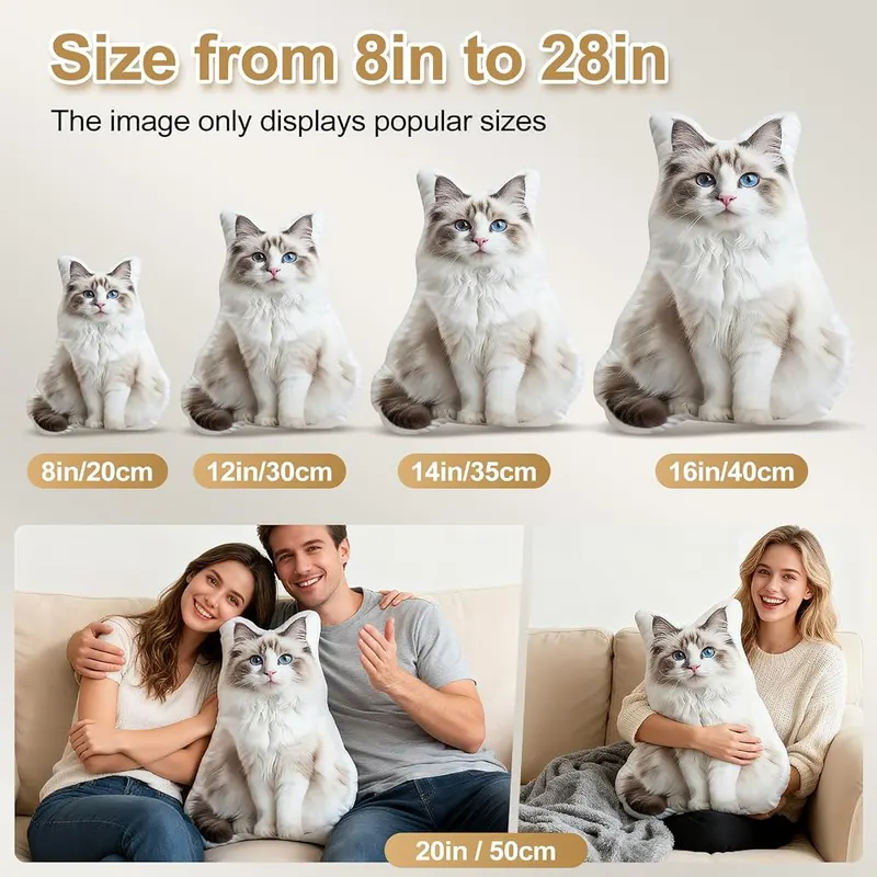 NYLGOXITK Customizable Photo Throw Pillows – Choose a size from 8 to 55 inches