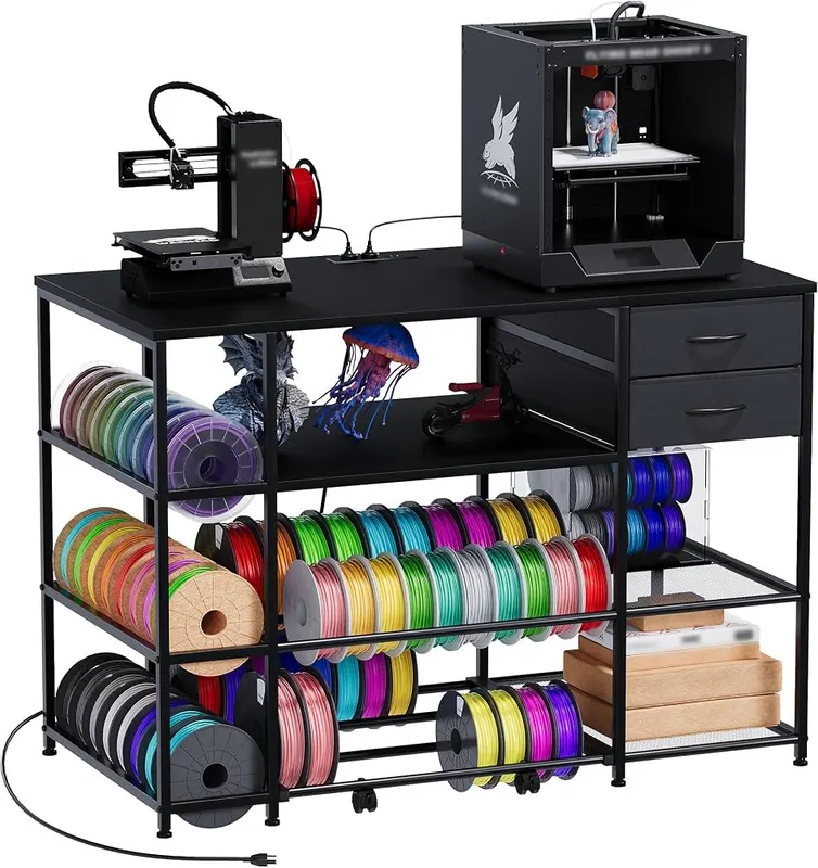 Oakvera 3D Printer Stand Black in Black