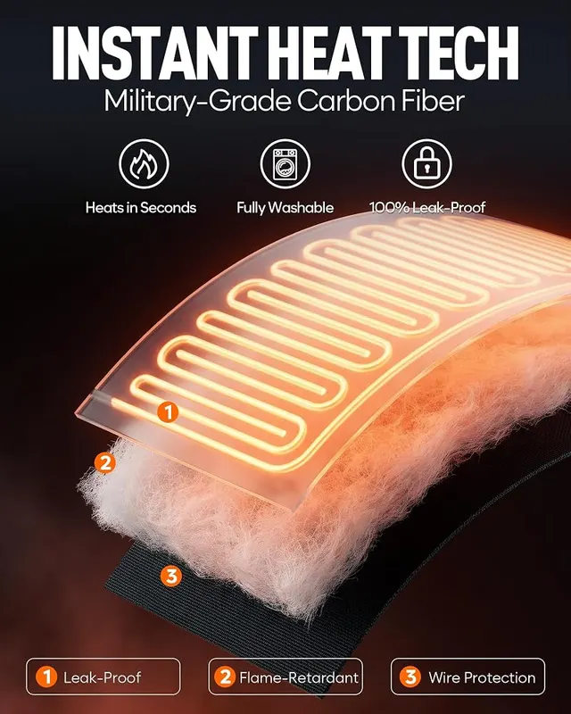 OCQOCQ Men’s Heated Vest – 16000mAh battery included
