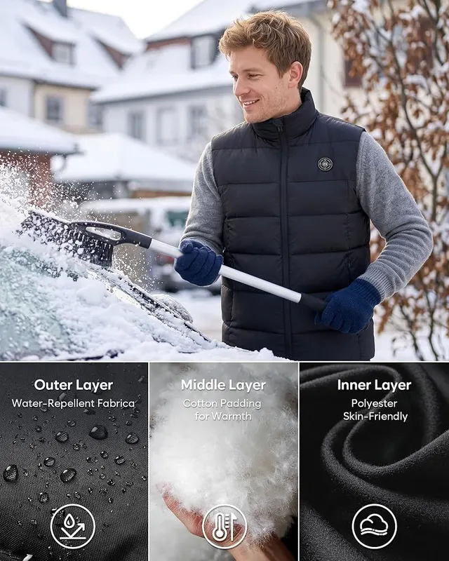 OCQOCQ Men’s Heated Vest – Lightweight, wind-resistant layer