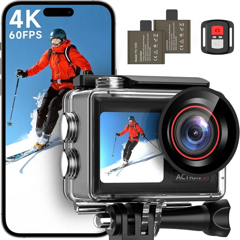 ODDV 4K60FPS 30MP Action Camera in Coal black