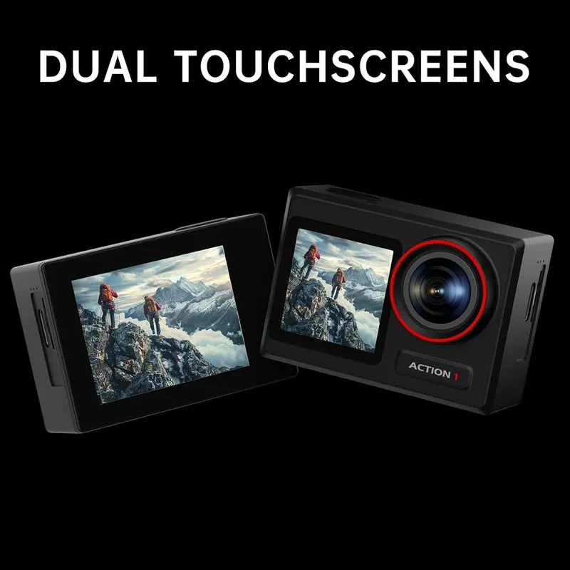 ODDV 4K60FPS 30MP Action Camera – Front and rear LCD screens
